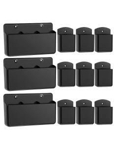 12 Soportes de Control Remoto Autoadhesivos CroBlissful Negro