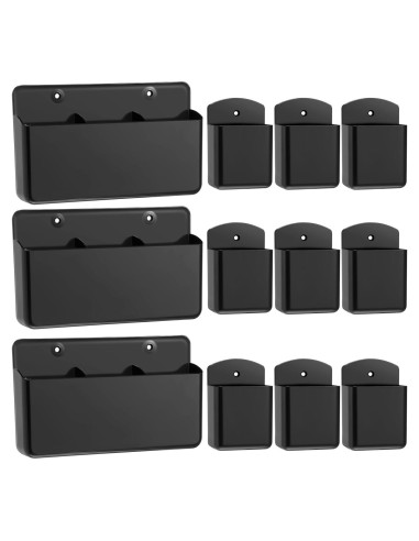 12 Soportes de Control Remoto Autoadhesivos CroBlissful Negro