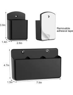 12 Soportes de Control Remoto Autoadhesivos CroBlissful Negro 2