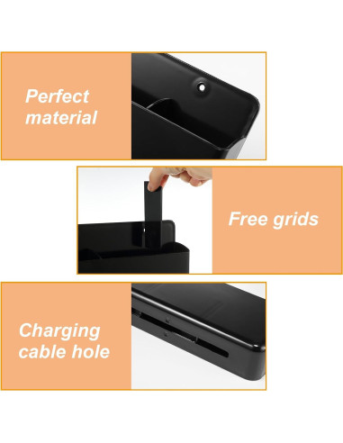 12 Soportes de Control Remoto Autoadhesivos CroBlissful Negro