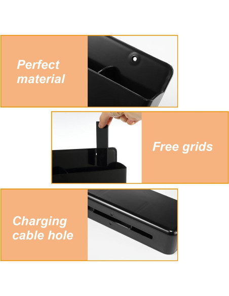 12 Soportes de Control Remoto Autoadhesivos CroBlissful Negro