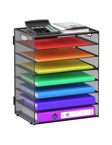 Organizador de Papel de Escritorio GoldOrcle 8 Niveles Negro