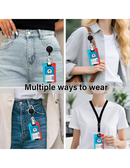 Lanyard de Identificación NIWPKDCE con Carrete Retráctil 57 cm