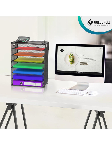 Organizador de Papel de Escritorio GoldOrcle 8 Niveles Negro