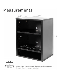 Estante Bajo Escritorio VIVO DESK-SHELF3CL Negro 3 Niveles 2