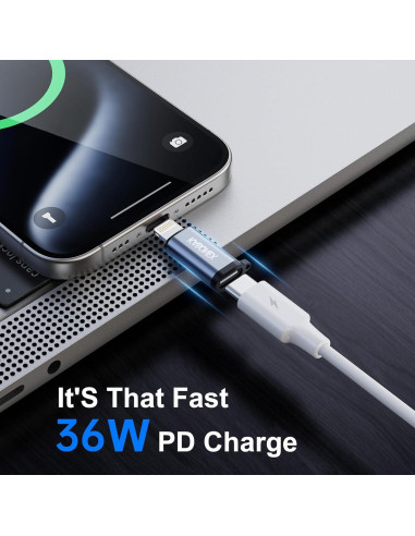 Adaptador USB C a Lightning Kabonex 36W Carga Rápida - 2 Paquetes
