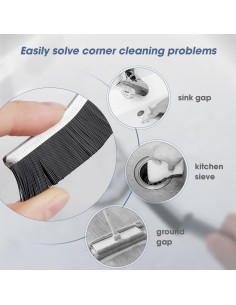 Juego de 3 Cepillos de Limpieza de Ranuras LSLCQW 2