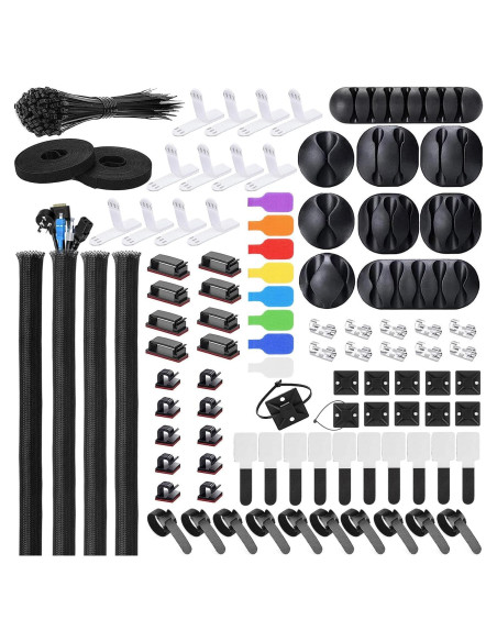 Kit de Gestión de Cables 193 Piezas Ditar - Negro