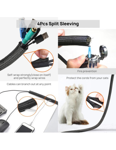 Kit de Gestión de Cables 193 Piezas Ditar - Negro