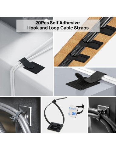 Kit de Gestión de Cables 193 Piezas Ditar - Negro