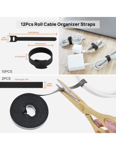 Kit de Gestión de Cables 193 Piezas Ditar - Negro