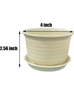 Macetas de Plástico AQSXO 10 cm con Platillos - 8 Piezas Multicolor 2