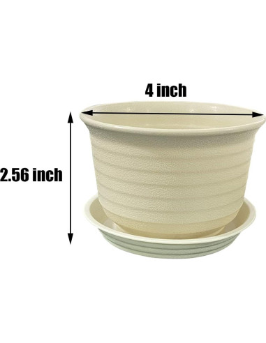 Macetas de Plástico AQSXO 10 cm con Platillos - 8 Piezas Multicolor