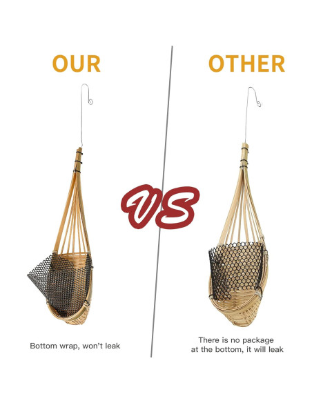 Maceta Colgante de Bambú Kitypartsy, Paquete de 6, 12.7 cm