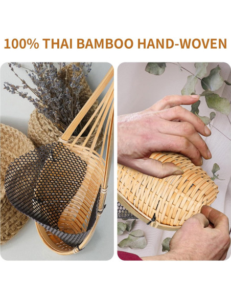 Maceta Colgante de Bambú Kitypartsy, Paquete de 6, 12.7 cm