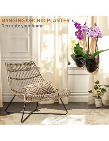 Maceta Colgante de Bambú Kitypartsy, Paquete de 6, 12.7 cm