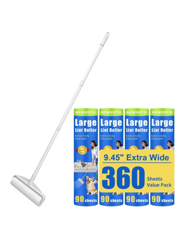 Rodillo de Pelusa Gigante Newooth 24 cm con 360 Hojas y Mango Extensible