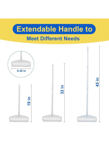 Rodillo de Pelusa Gigante Newooth 24 cm con 360 Hojas y Mango Extensible