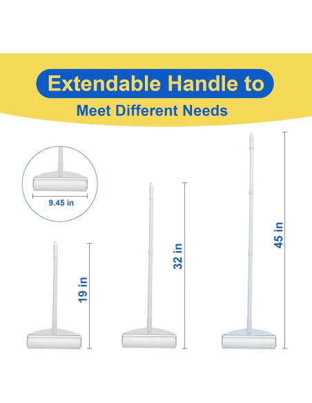 Rodillo de Pelusa Gigante Newooth 24 cm con 360 Hojas y Mango Extensible
