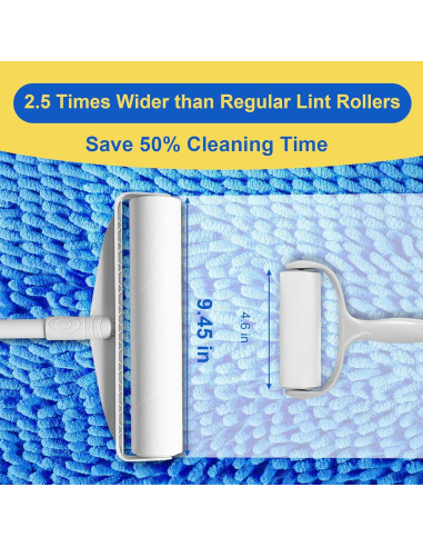 Rodillo de Pelusa Gigante Newooth 24 cm con 360 Hojas y Mango Extensible