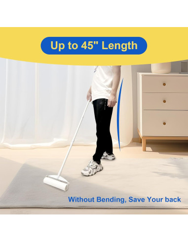 Rodillo de Pelusa Gigante Newooth 24 cm con 360 Hojas y Mango Extensible