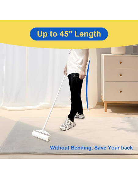 Rodillo de Pelusa Gigante Newooth 24 cm con 360 Hojas y Mango Extensible