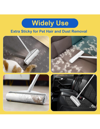 Rodillo de Pelusa Gigante Newooth 24 cm con 360 Hojas y Mango Extensible