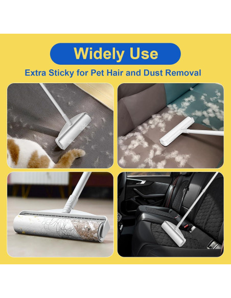 Rodillo de Pelusa Gigante Newooth 24 cm con 360 Hojas y Mango Extensible