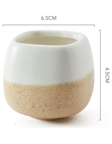 Set de 5 macetas de cerámica SUN-E 5.6 cm esmaltadas