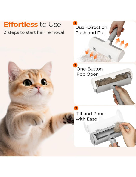 Removedor de Pelo de Mascotas Sesamiu - Rodillo Ecológico Autolimpiante