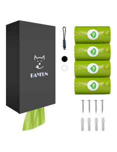 Dispensador de Bolsas de Excremento de Perro BAYFUN Negro
