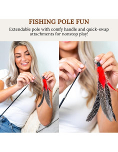 Juego de Juguetes para Gatos GADGETSOLOGY Varita Retráctil 4 en 1 2