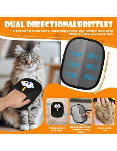 Guantes de Acicalamiento para Mascotas Tranane 2 PCS - Eliminación de Pelo