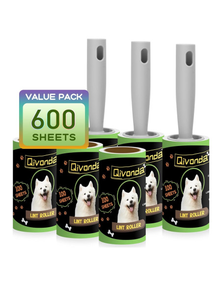 Juego de 600 Hojas Rodillo Quitapelusas Qivonda Gris