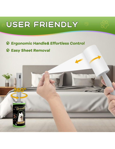 Juego de 600 Hojas Rodillo Quitapelusas Qivonda Gris