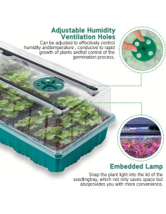 Bandeja de Inicio de Semillas Shenzhen Danzhilin 72 Celdas con Luz LED 2