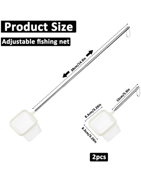 Red de Pesca Cuadrada Blanca QfwdfcTrenz 2 Piezas 7.62 cm