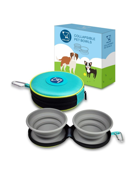 Tazón Plegable para Mascotas KALLAK 2 en 1 750mL Doble