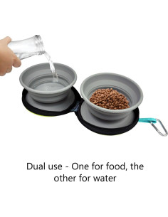 Tazón Plegable para Mascotas KALLAK 2 en 1 750mL Doble 2