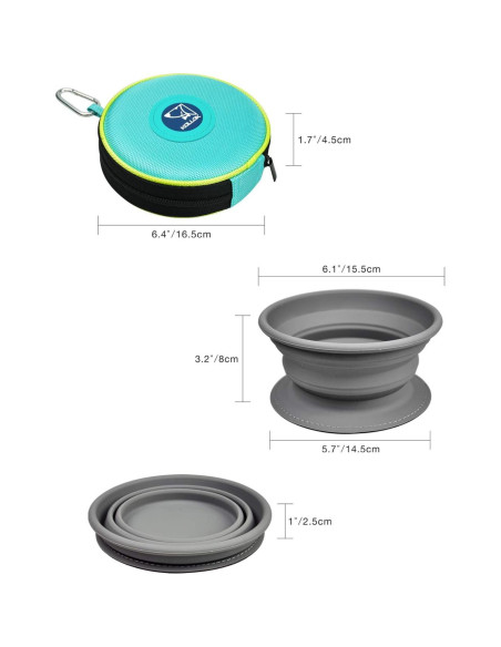 Tazón Plegable para Mascotas KALLAK 2 en 1 750mL Doble