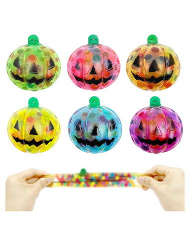 6 Pelotas Antiestrés Squishy Calabaza Halloween 5.3 cm