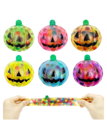 6 Pelotas Antiestrés Squishy Calabaza Halloween 5.3 cm