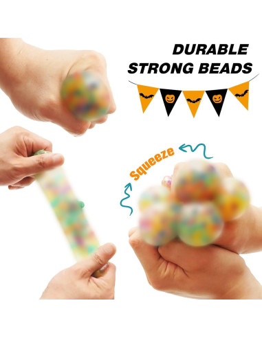 6 Pelotas Antiestrés Squishy Calabaza Halloween 5.3 cm