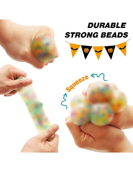 6 Pelotas Antiestrés Squishy Calabaza Halloween 5.3 cm