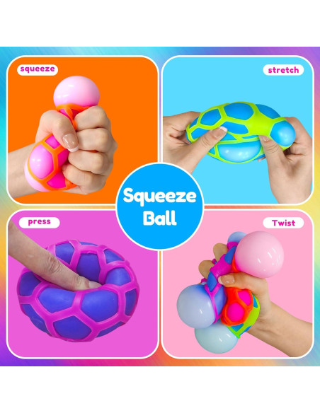 Pelotas Antiestrés Coloridas 3pcs - Juguetes Calmantes para Adultos y Niños