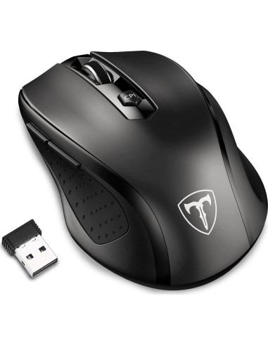 Ratón Inalámbrico Óptico Happy Fit Negro 5 Niveles DPI