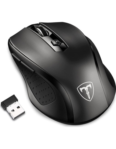 Ratón Inalámbrico Óptico Happy Fit Negro 5 Niveles DPI