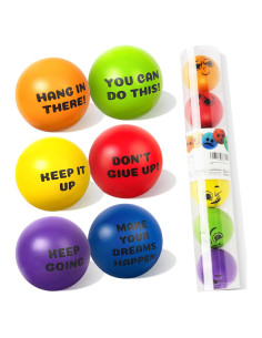 Set de 6 Pelotas de Estrés Motivacionales Homotte 6.3 cm