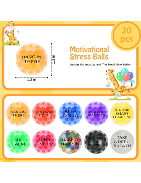 Paquete de 20 Bolas Antiestrés Mini Zanshan Coloridas