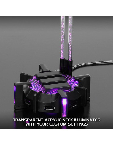 Soporte para Auriculares y Mouse Bungee ENHANCE con 4 Puertos USB